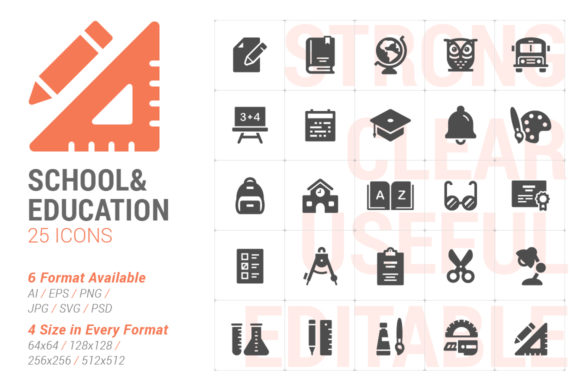 Mastering Visual Communication: A Guide to the School Education Filled Icon Set