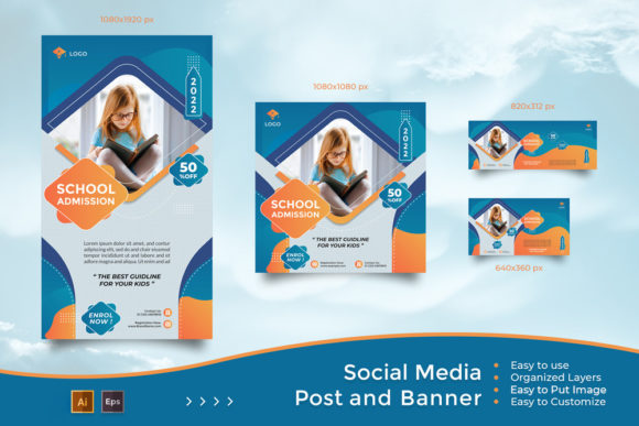Modern School Admission Banners