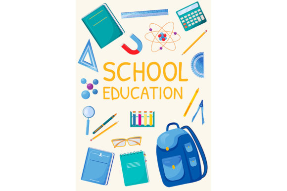 Playful School Education Poster Flat Template