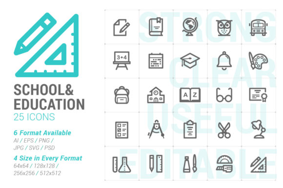 School Education Strong Line Icon: A Comprehensive Guide for Designers and Marketers