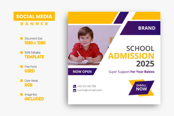 Transforming Digital Presence with Professional School Education Social Media Banners