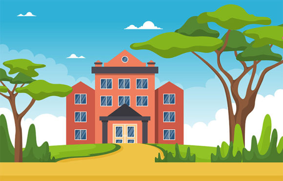 Visualizing School Education Building Park Outdoor